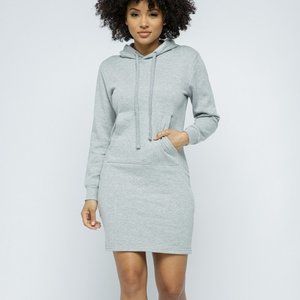 Heavy Fleece Gray Hooded Dress